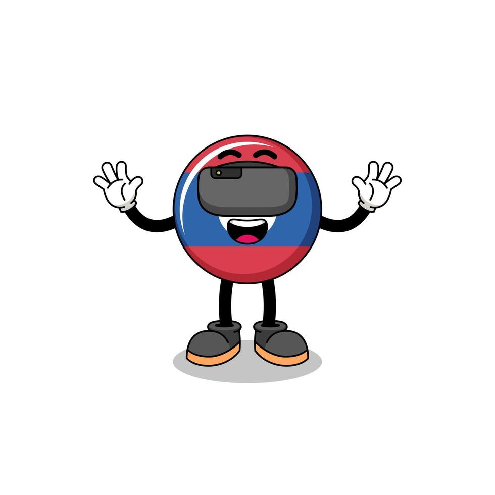 Illustration of laos flag with a vr headset vector