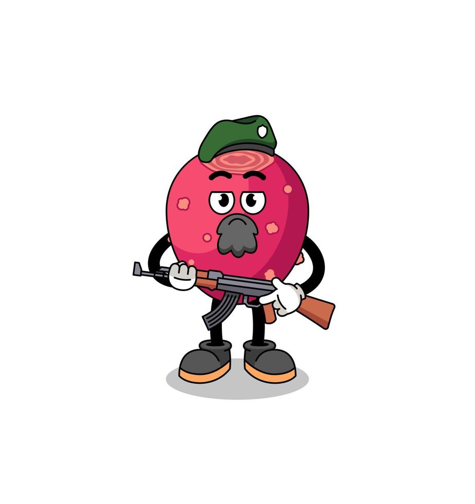 Character cartoon of prickly pear as a special force vector