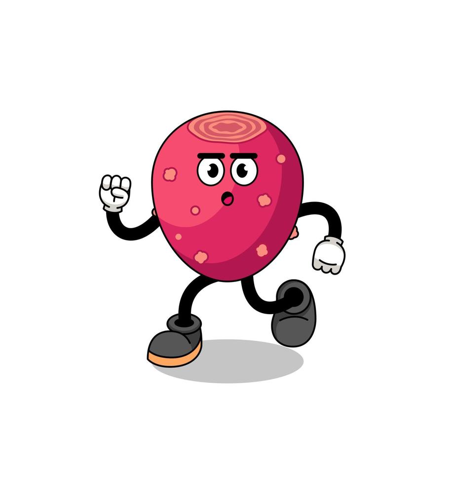 running prickly pear mascot illustration vector
