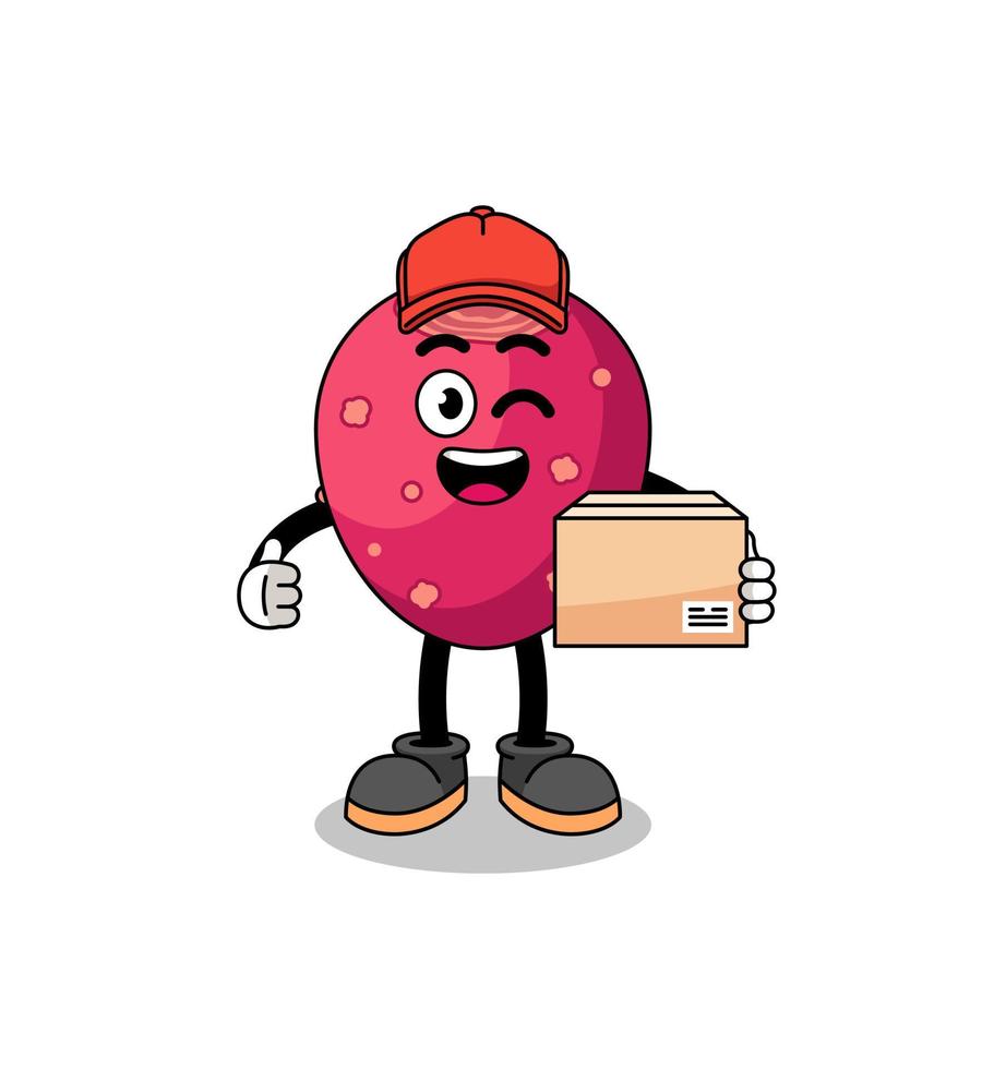 prickly pear mascot cartoon as an courier vector