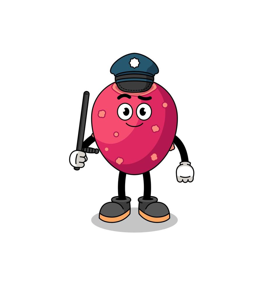 Cartoon Illustration of prickly pear police vector