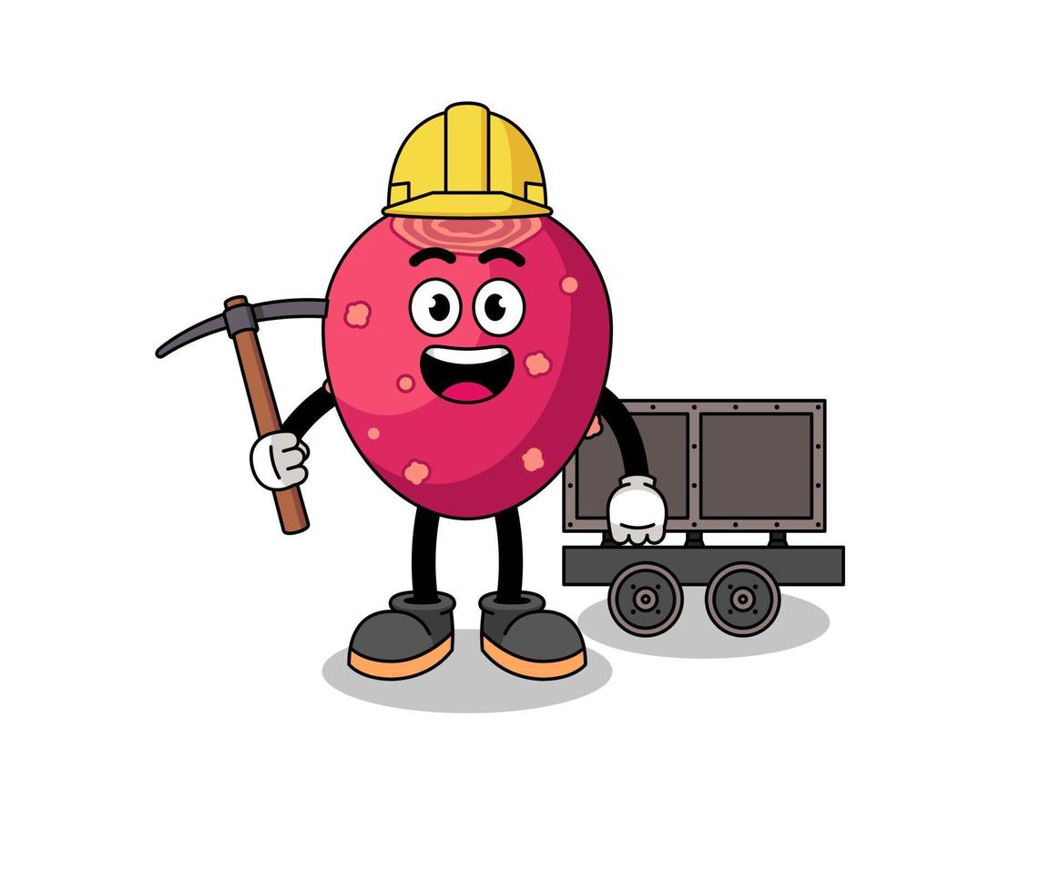 Mascot Illustration of prickly pear miner vector