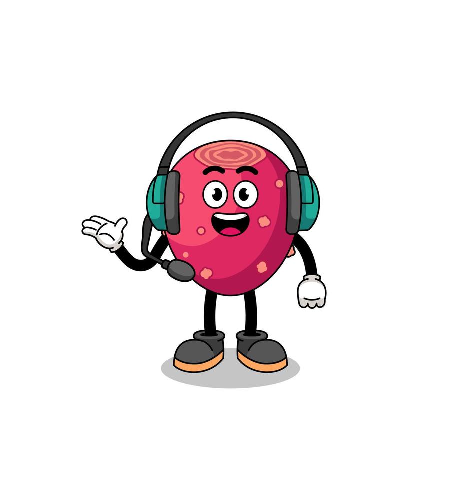Mascot Illustration of prickly pear as a customer services vector