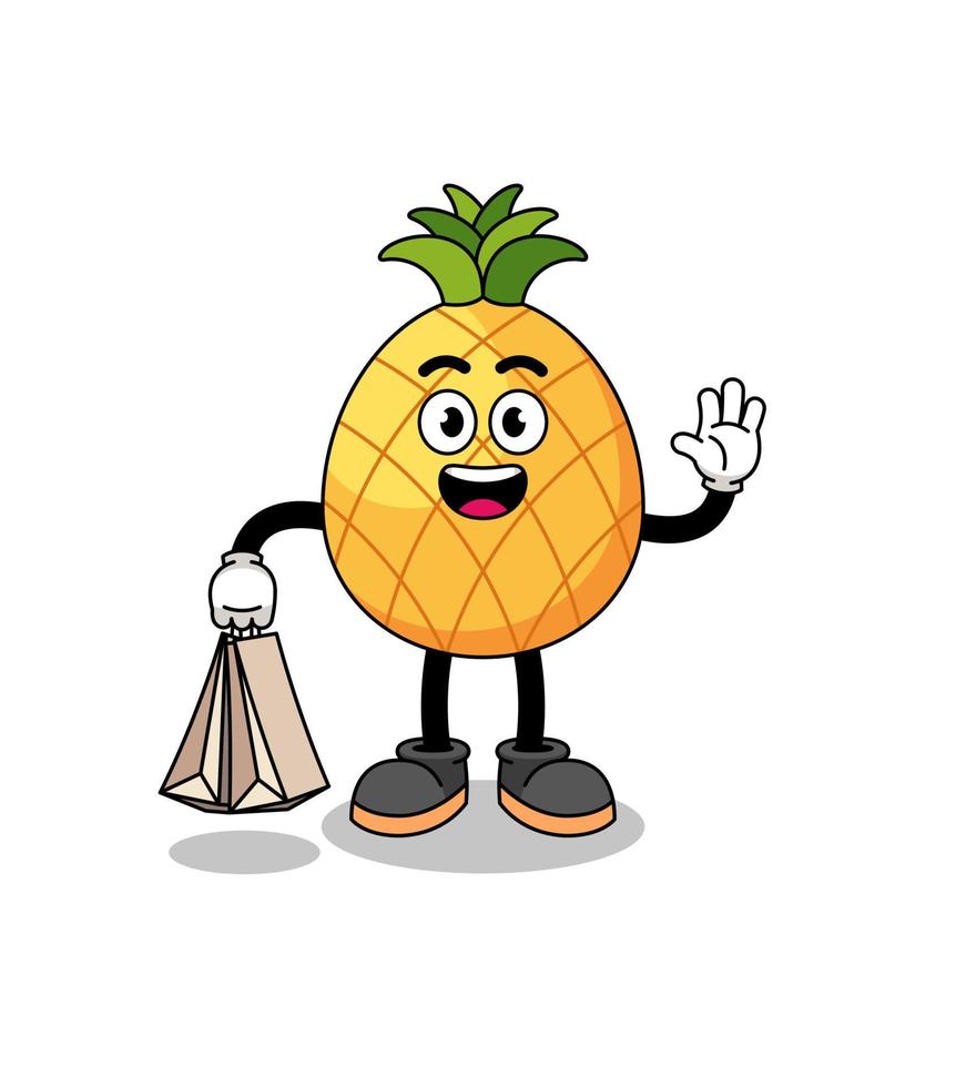 Cartoon of pineapple shopping vector