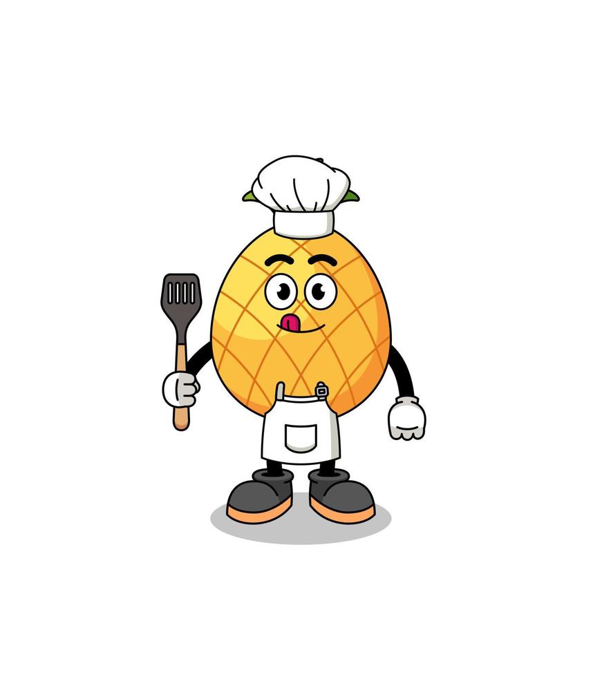 ilustración de mascota del chef de piña vector