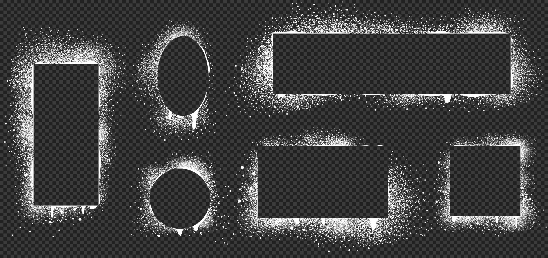 Spray paint frames, white brush graffiti borders 16263062 Vector Art at