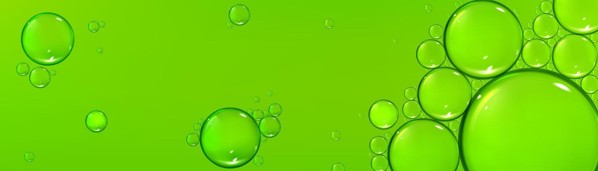 Water drops on green background, rain droplets vector
