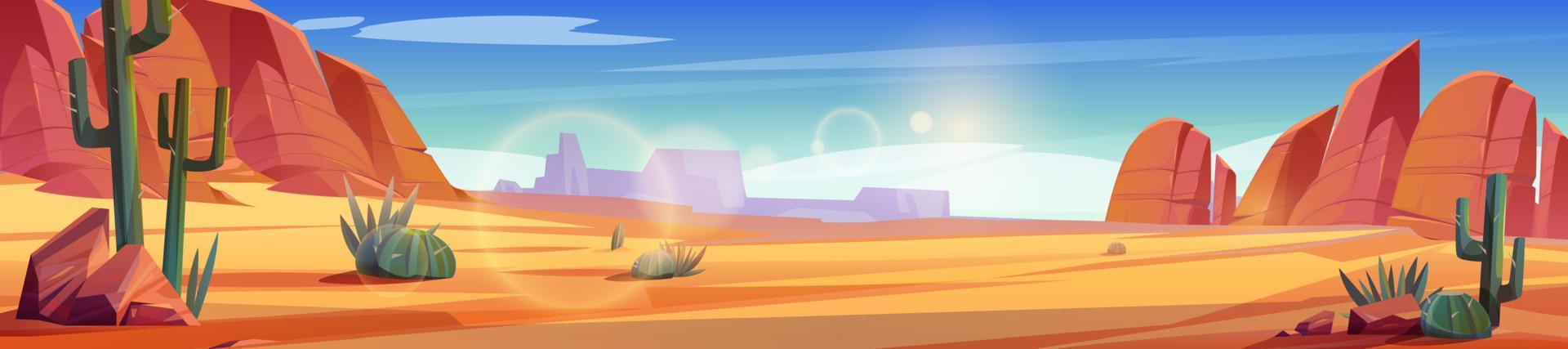 Desert of Africa or Wild West Arizona landscape vector