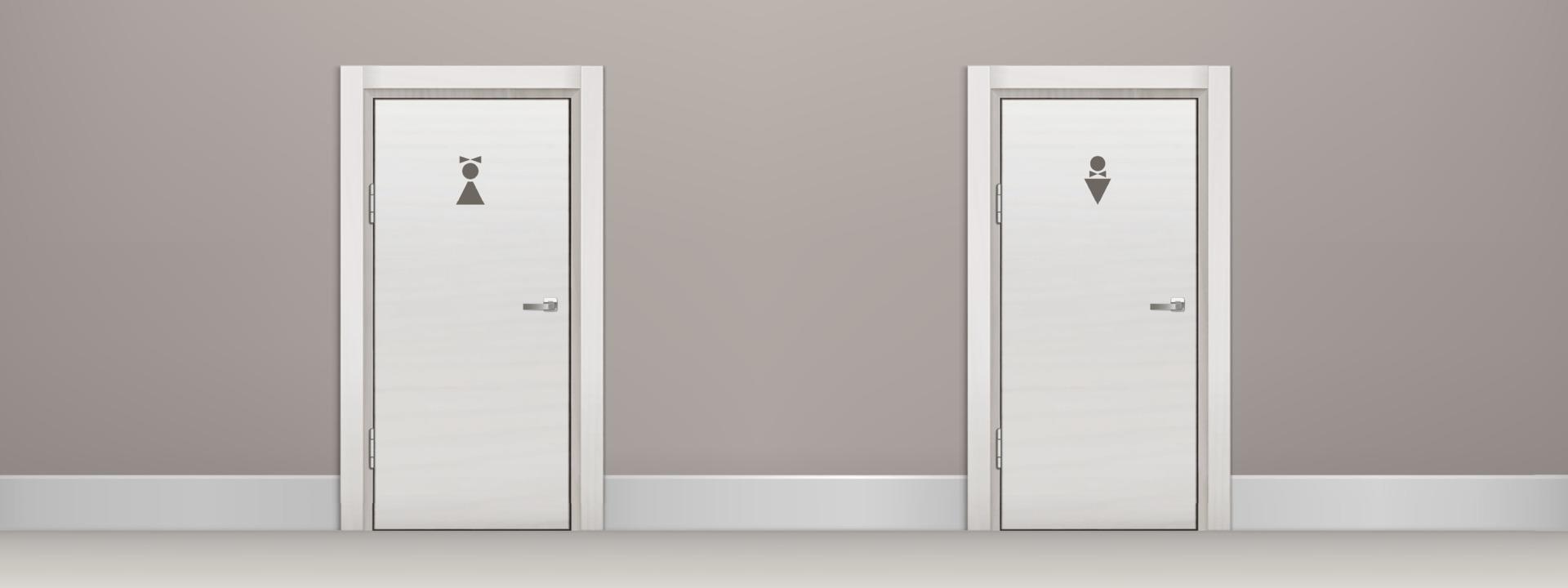 Public toilet, wc male and female visitor entrance vector