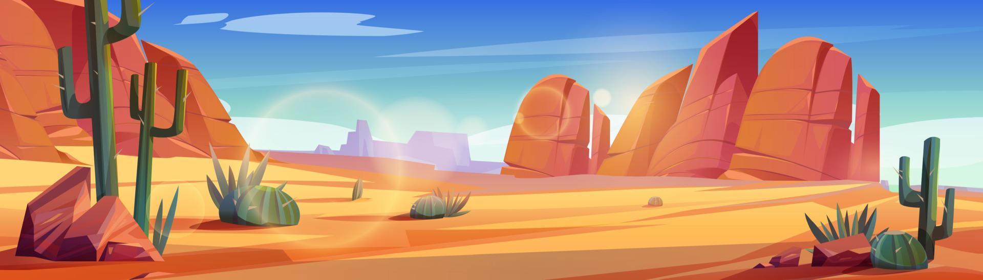 Desert of Africa or Wild West Arizona landscape vector