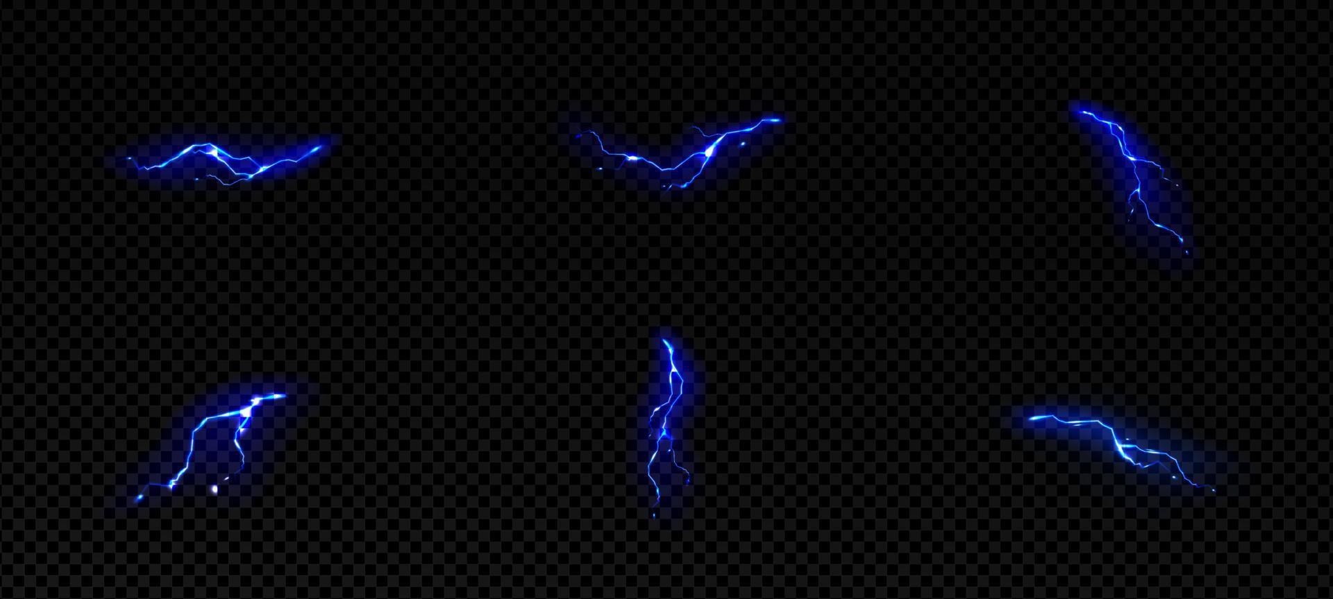 Lightning effect blue small thunderstorm strikes vector