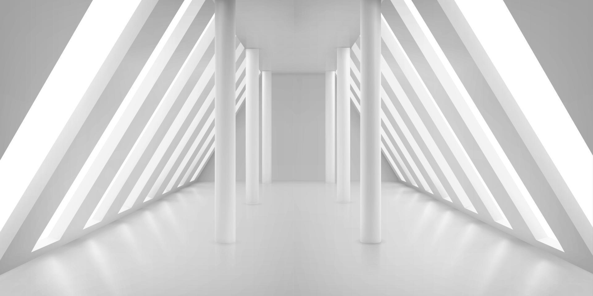 diseño de interiores de mansarda blanca abstracta vector