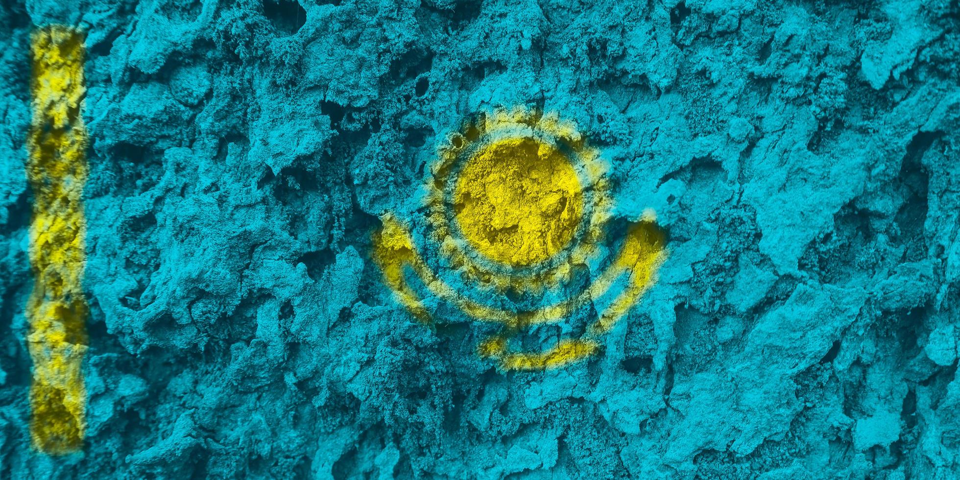 kazakhstan flag texture as the background photo