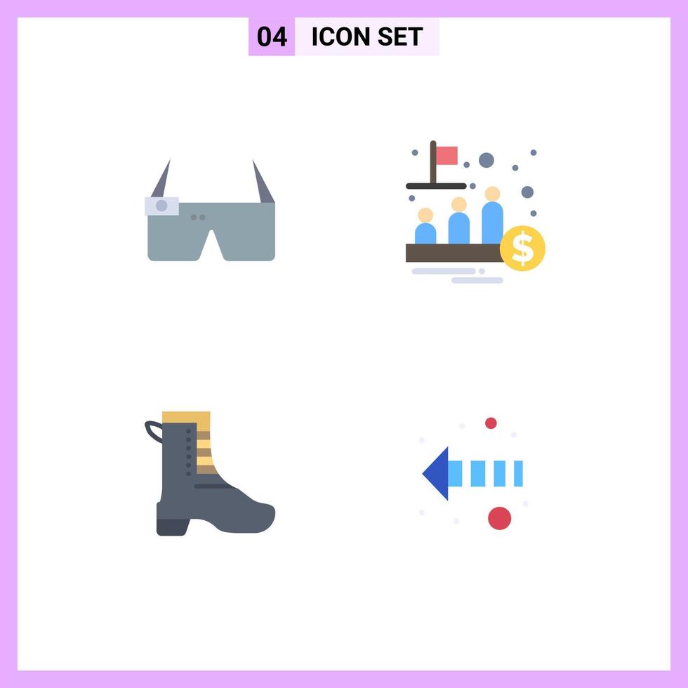 Universal Icon Symbols Group of 4 Modern Flat Icons of device activity smart management shoe Editable Vector Design Elements