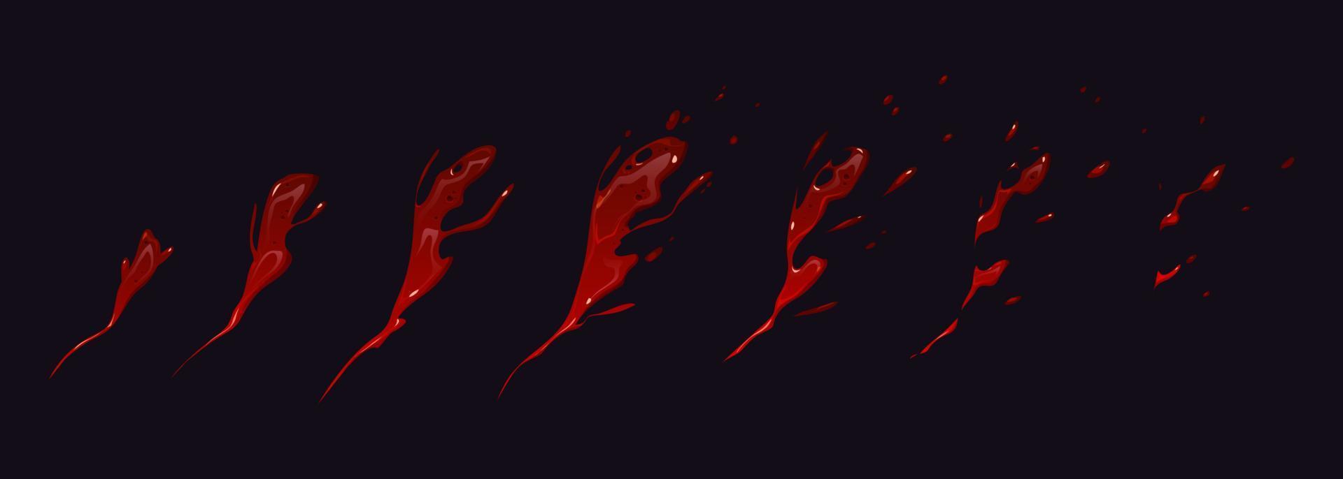 hoja de sprite de animación de salpicaduras de sangre movimiento dinámico vector