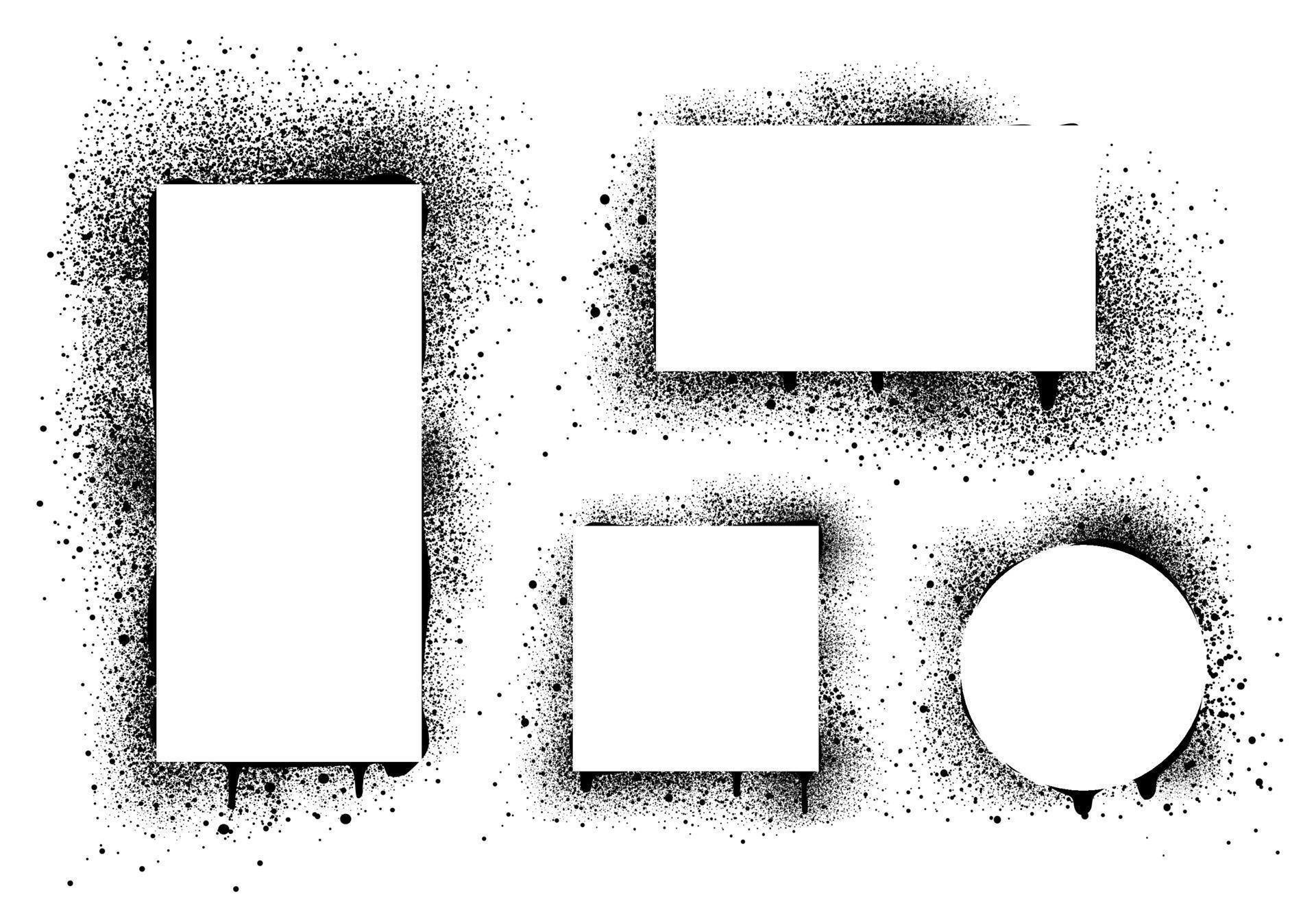 Spray paint frames, black graffiti stencil borders 16263868 Vector Art at Vecteezy
