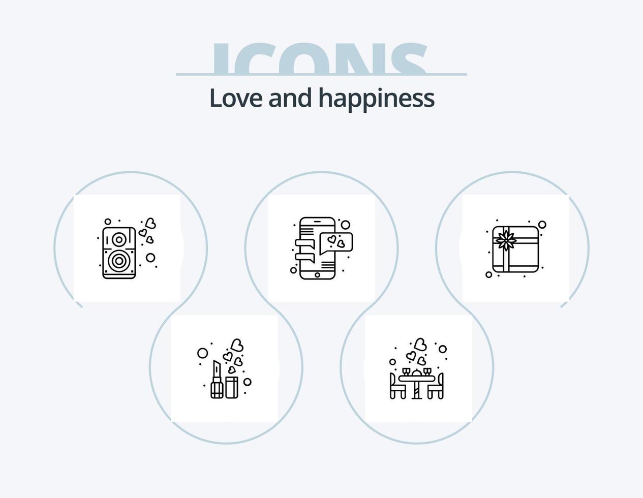 Love Line Icon Pack 5 Icon Design. message. card. angle. folder. favorite vector