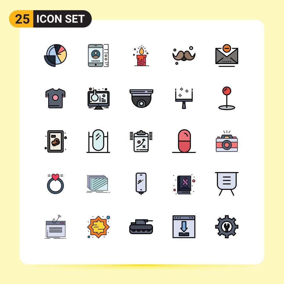 conjunto de 25 iconos de interfaz de usuario modernos símbolos signos para caballero padre teléfono papá amor elementos de diseño vectorial editables vector