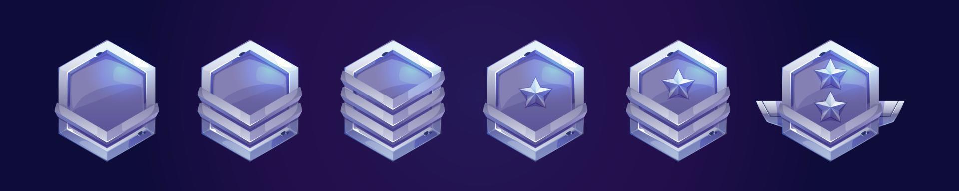 Military badges, army rank insignia vector