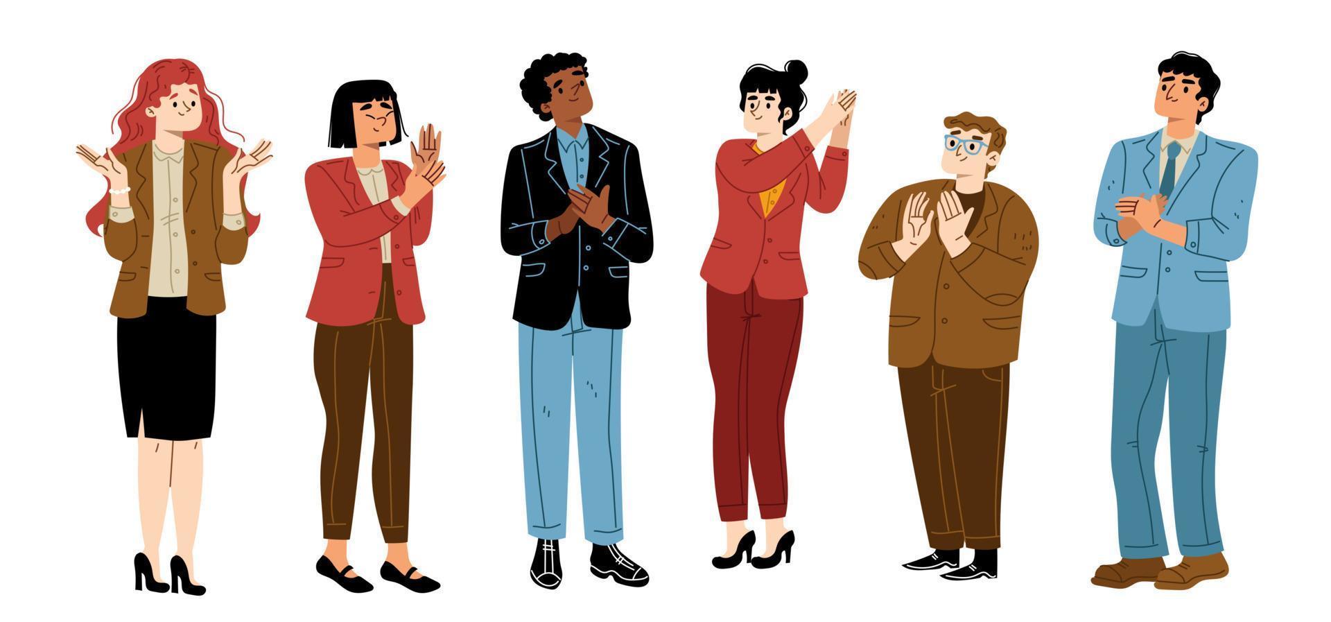 Business people clap hands, applaud vector
