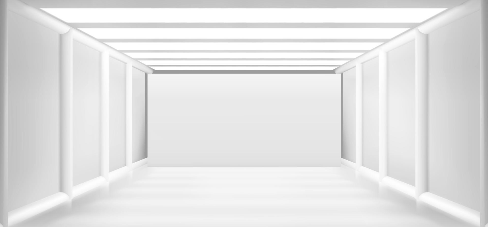 White room, abstract corridor interior art gallery 16264342 Vector Art