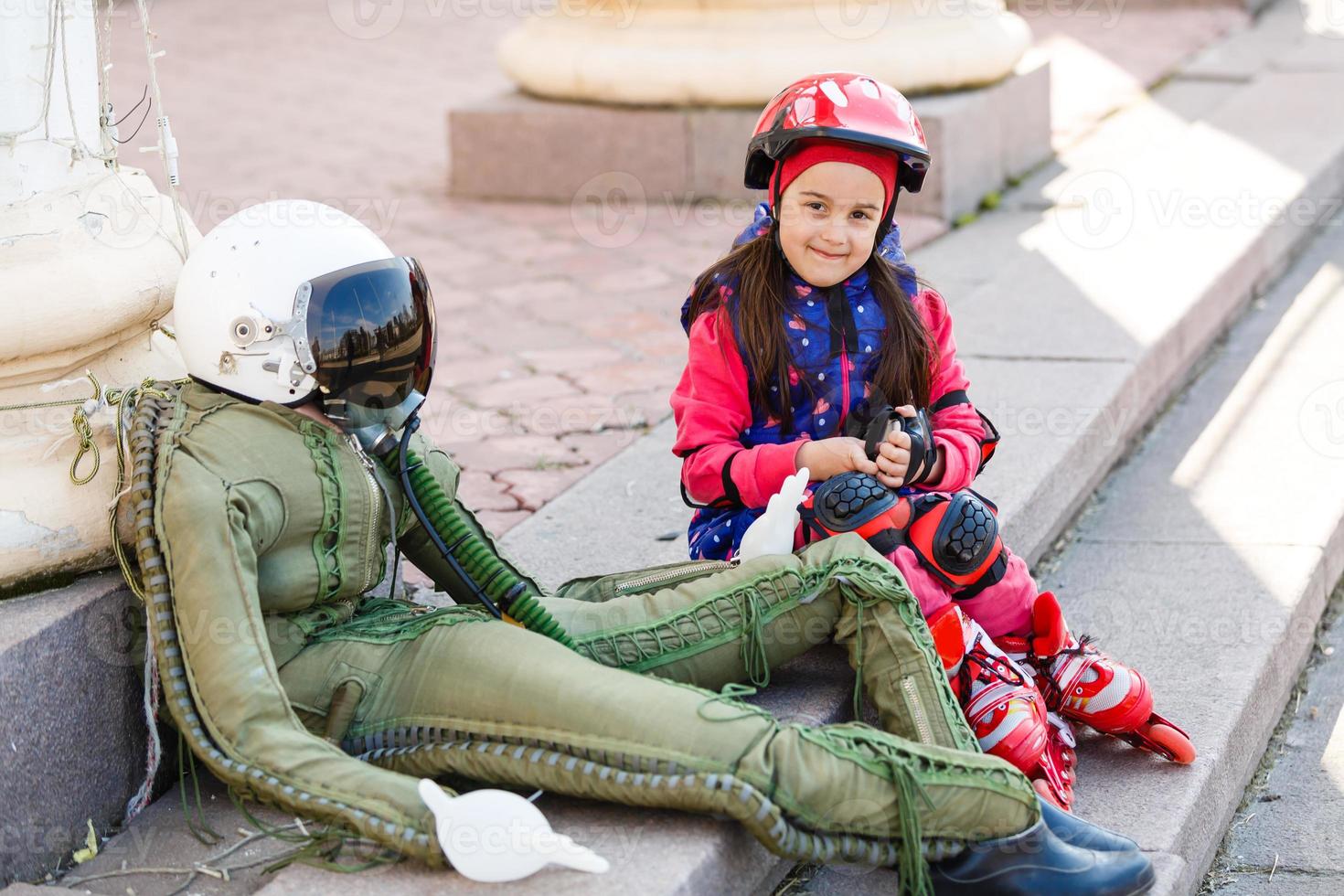 sculpture of an inflatable airplane pilot 16264691 Stock Photo at Vecteezy