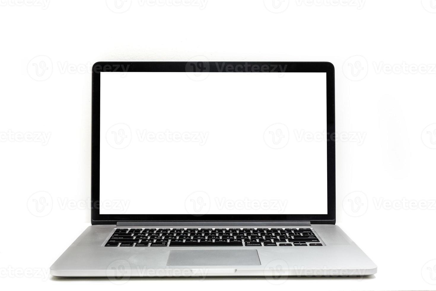 Isolated laptop with empty space on white background photo