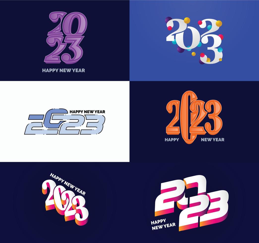 Big Set of 2023 Happy New Year logo text design 2023 number design template vector