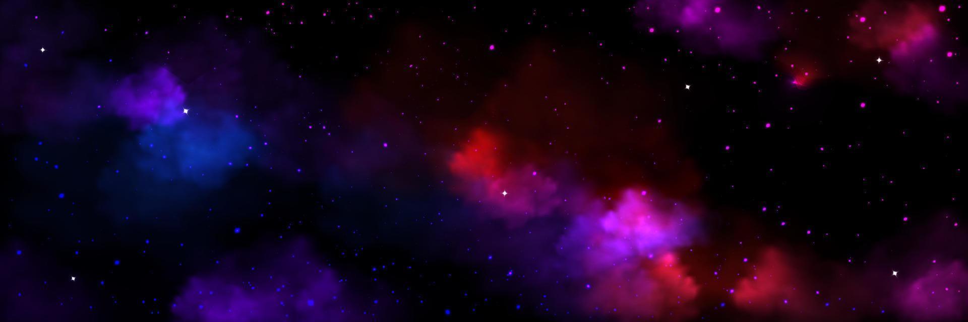 Nebula, twinkle, stardust in galaxy background vector