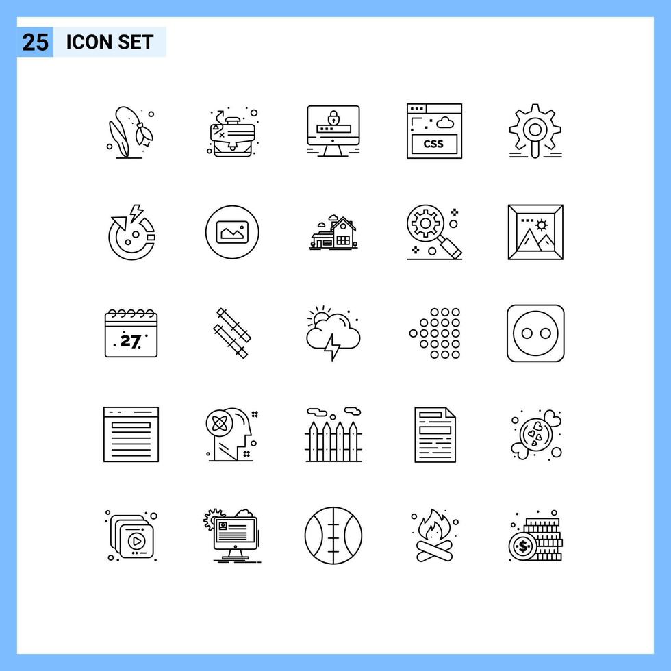 25 Creative Icons Modern Signs and Symbols of search engine computer style internet Editable Vector Design Elements