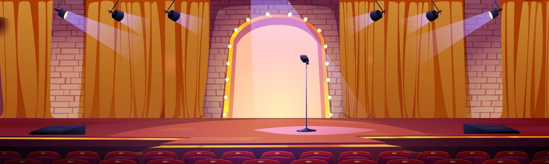 Concert hall, tv studio or comedy show stage vector