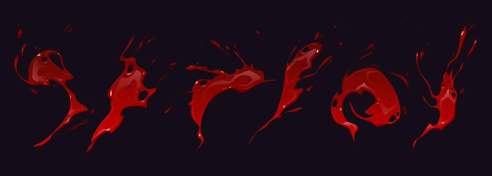 animación de salpicaduras de sangre, hoja de sprite de dibujos animados fx vector