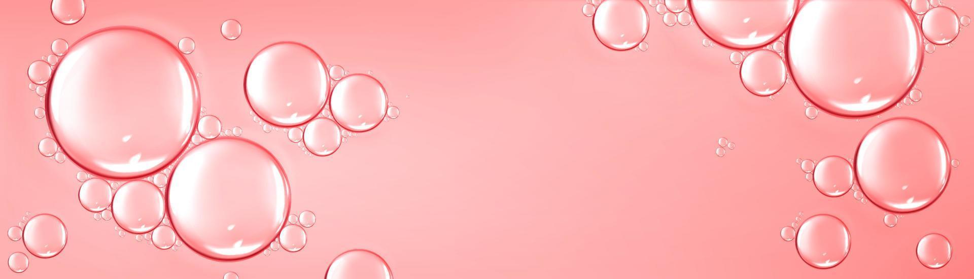 Pink background with water drops, vector template