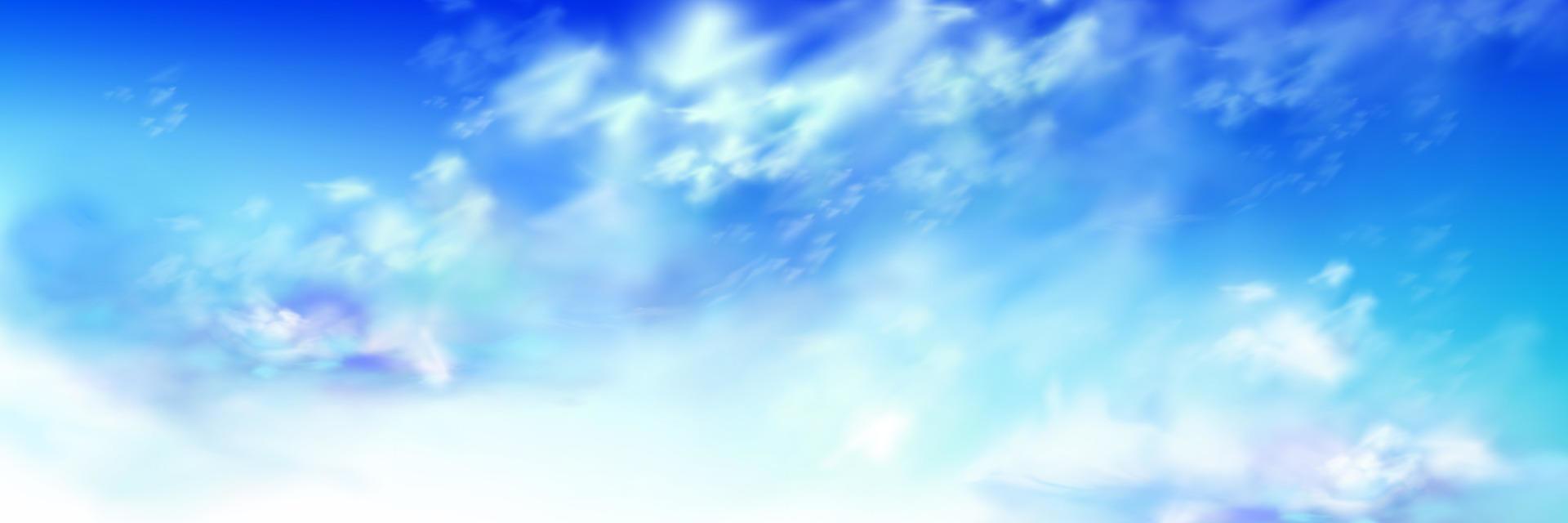 Heaven sky with blue and white soft fluffy clouds vector