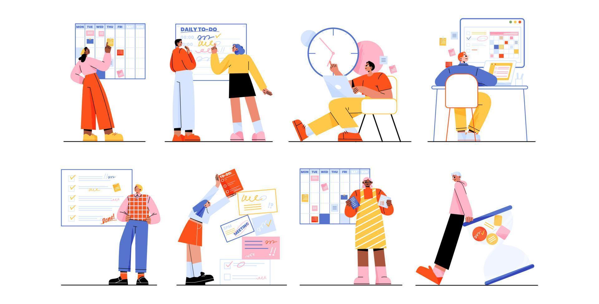 Time management, business planning with checklists vector
