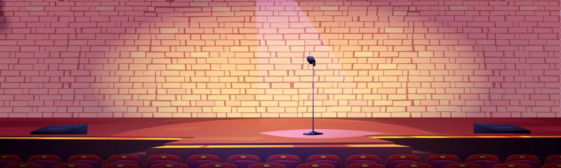 Stage for a show or entertainment with microphone vector