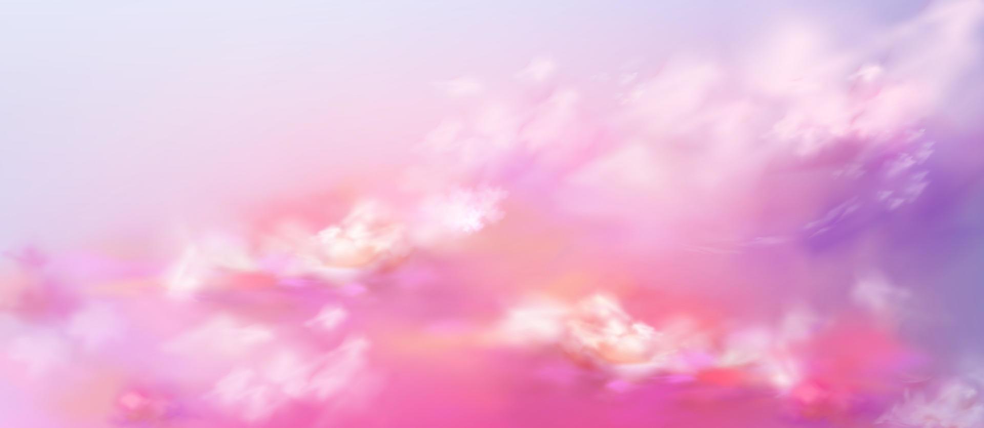 Realistic sky, pink heaven background, sunset vector