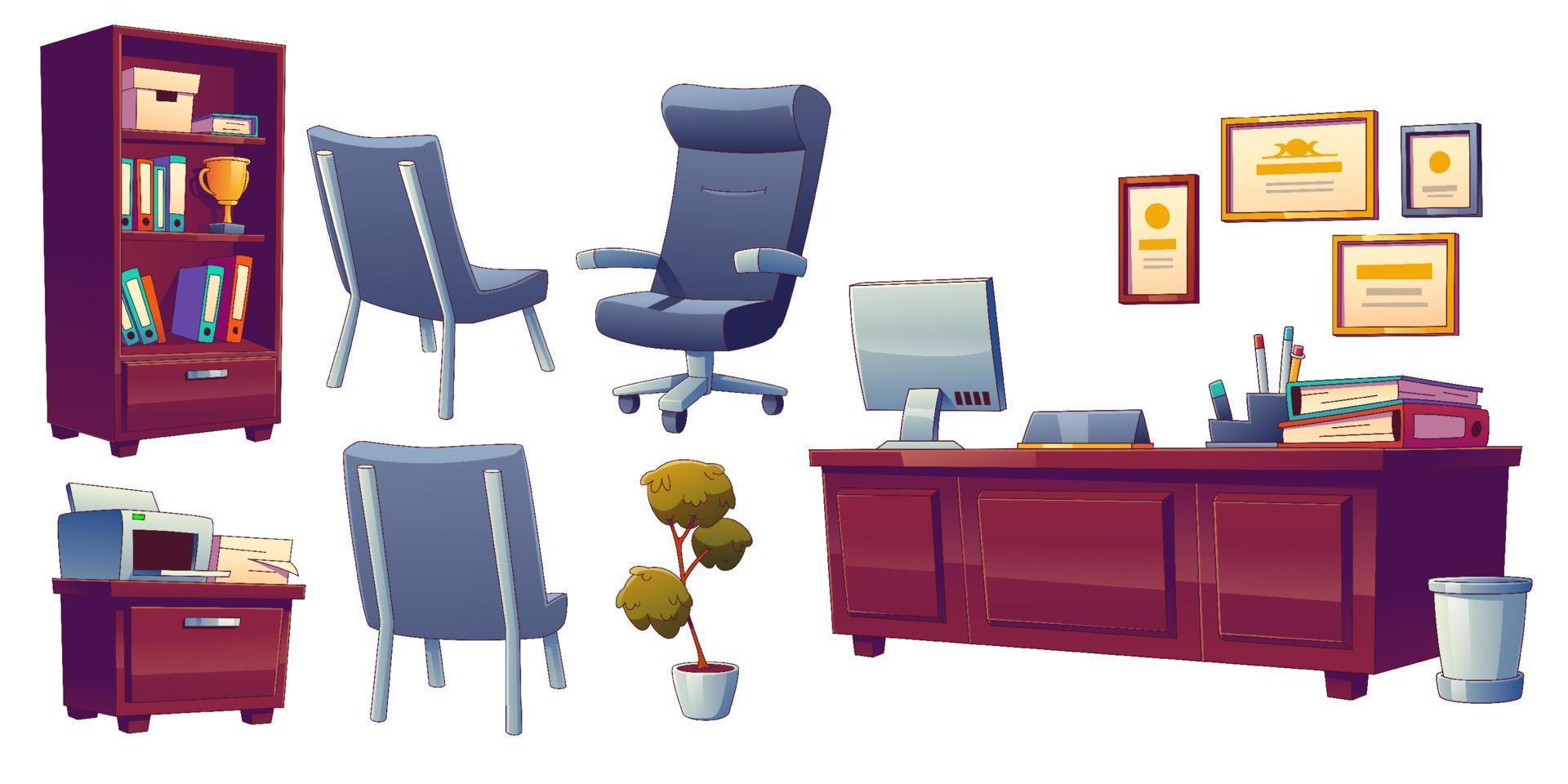 School principals, dean or boss office furniture vector