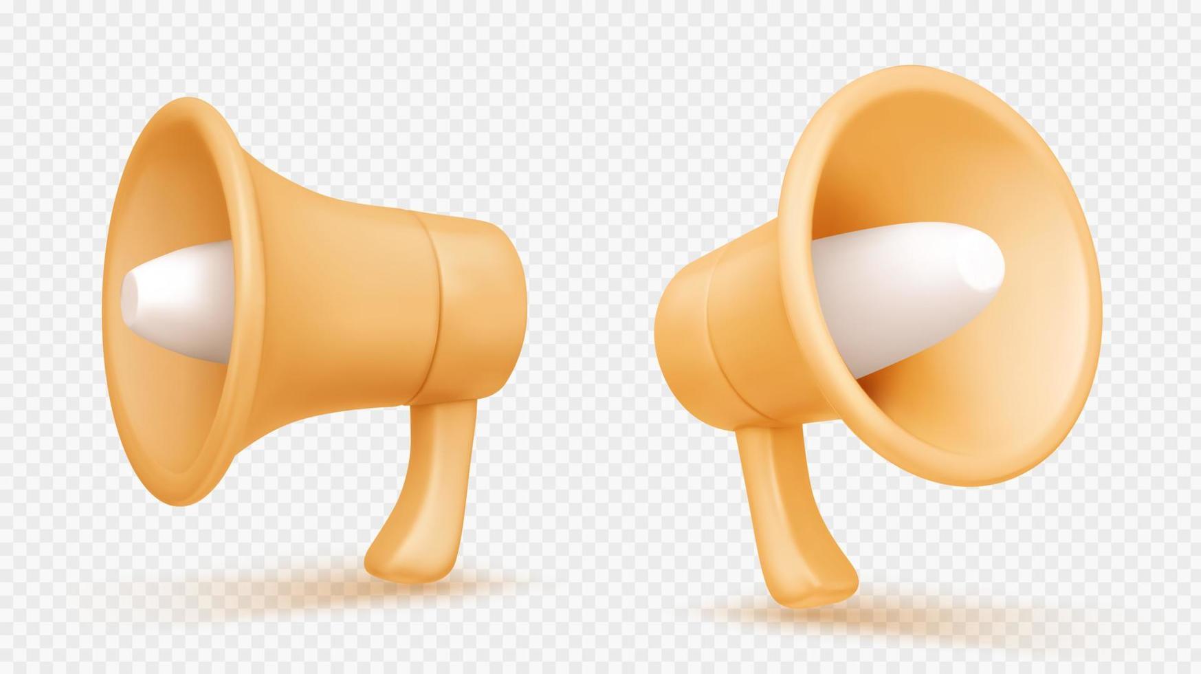 3d megaphone or loudspeaker render elements vector