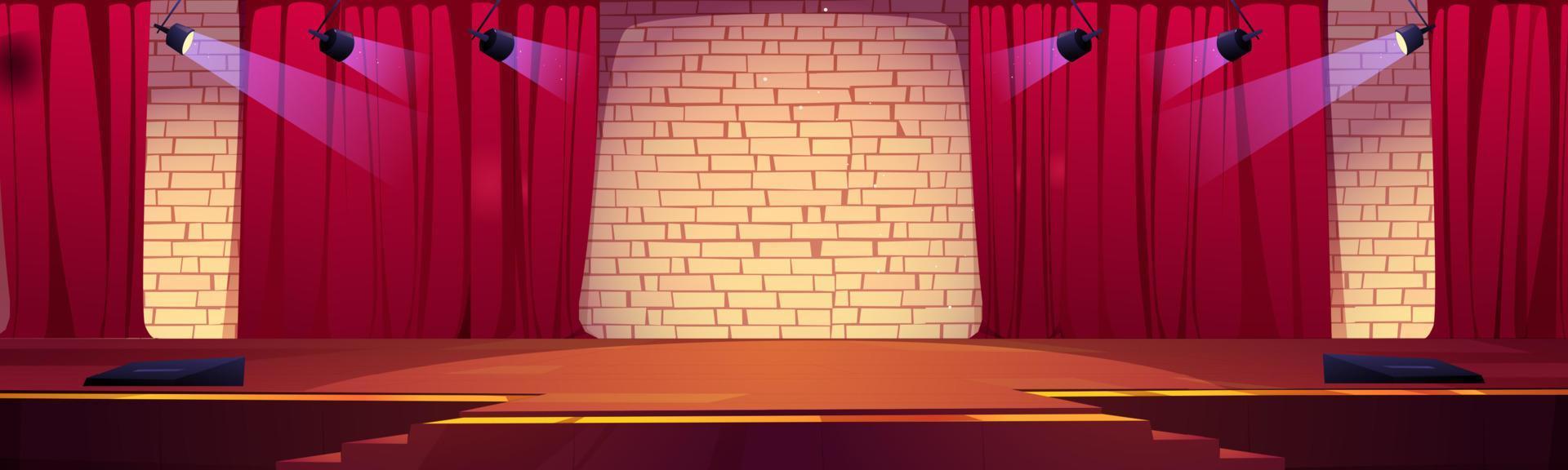 Stage for award ceremony, theater or studio scene vector