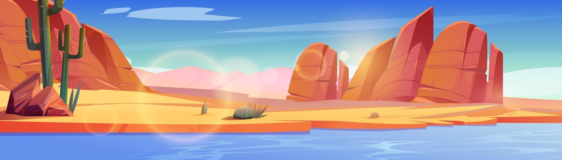 Desert of Africa or Wild West Arizona landscape vector