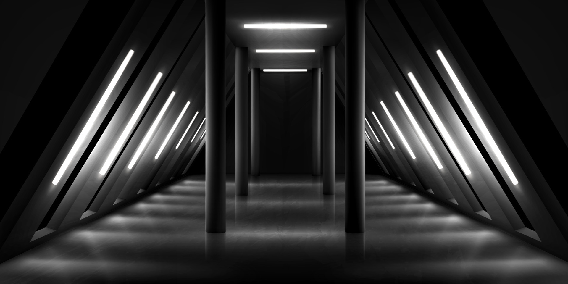 Abstract room, black corridor background, museum 16265633 Vector Art at