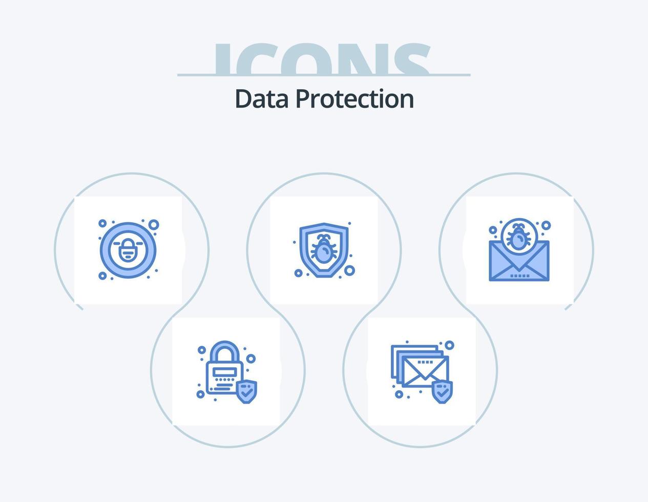Data Protection Blue Icon Pack 5 Icon Design. . mail. security. email. attack vector