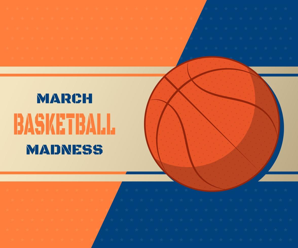 Vector illustration of march madness a basketball tournament sporting