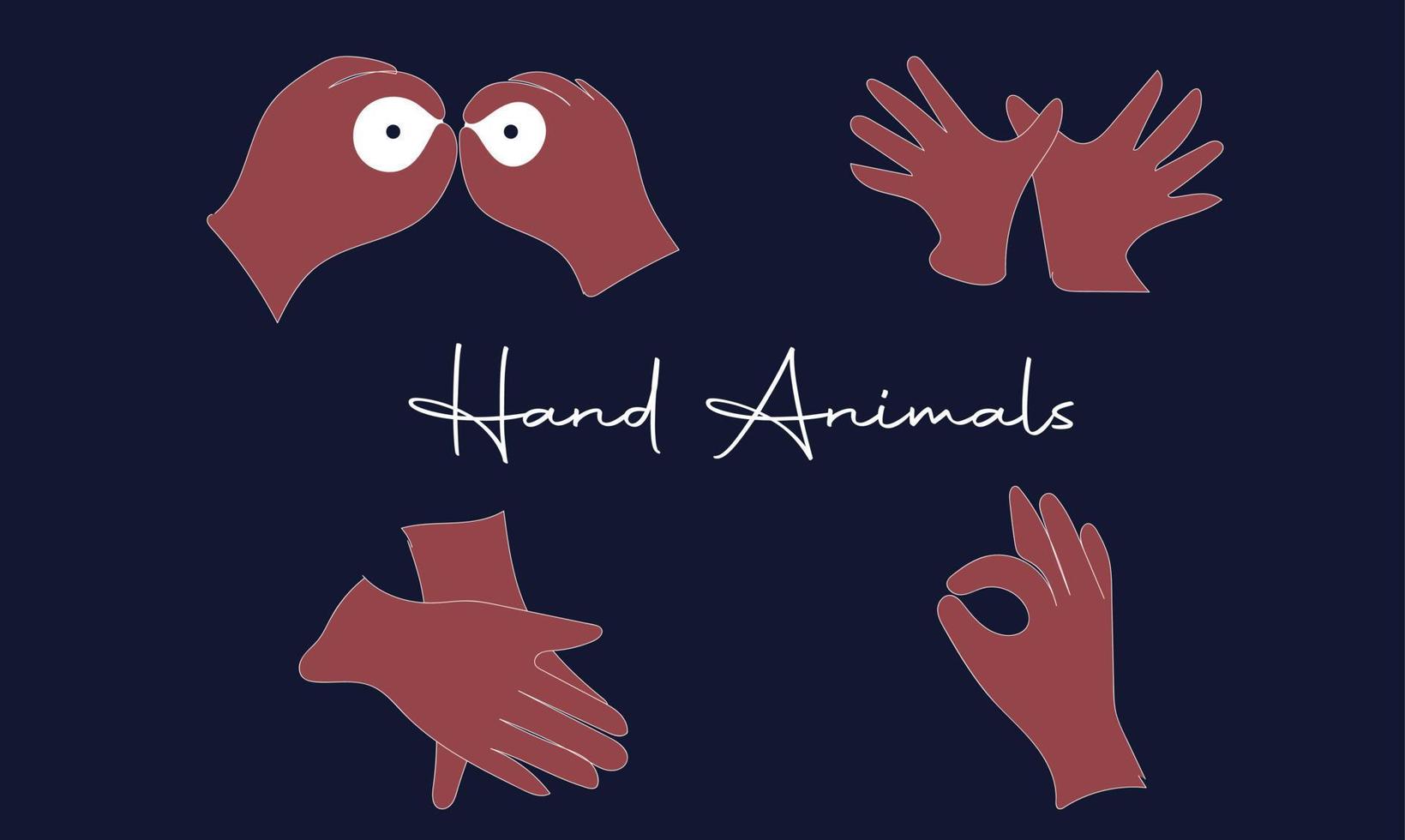 Hand animals, hand shadow puppet animals. shadow play, shadow puppetry. Hand  show puppets showing owl, bird, fish and dog. 16266017 Vector Art at  Vecteezy
