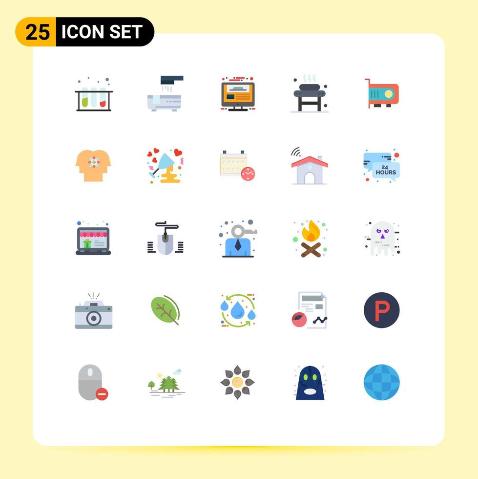 25 iconos creativos signos y símbolos modernos de bienestar relajación monitor masaje informe elementos de diseño vectorial editables vector
