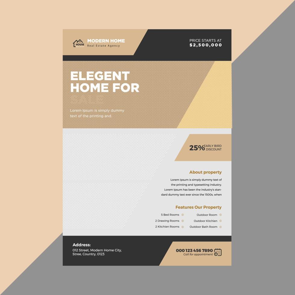 Modern real estate flyer design templates vector