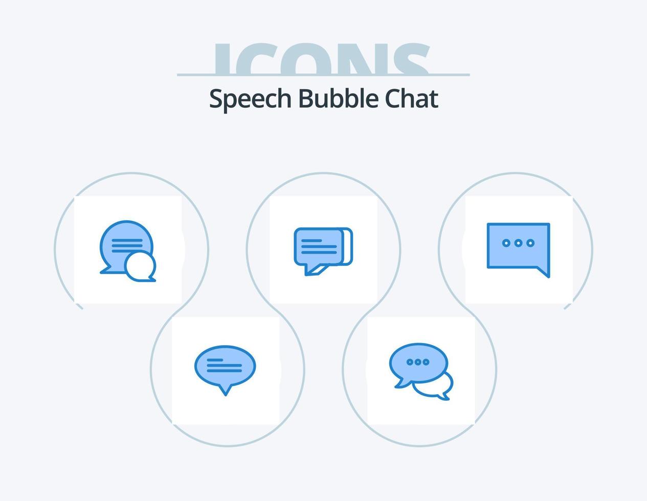 Chat Blue Icon Pack 5 Icon Design. . communication. comment vector