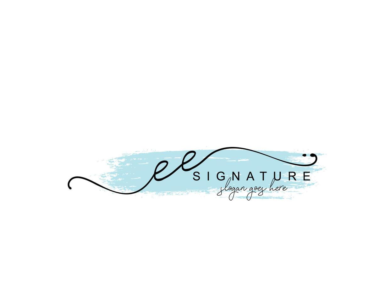 Initial EE beauty monogram and elegant logo design, handwriting logo of initial signature, wedding, fashion, floral and botanical with creative template. vector