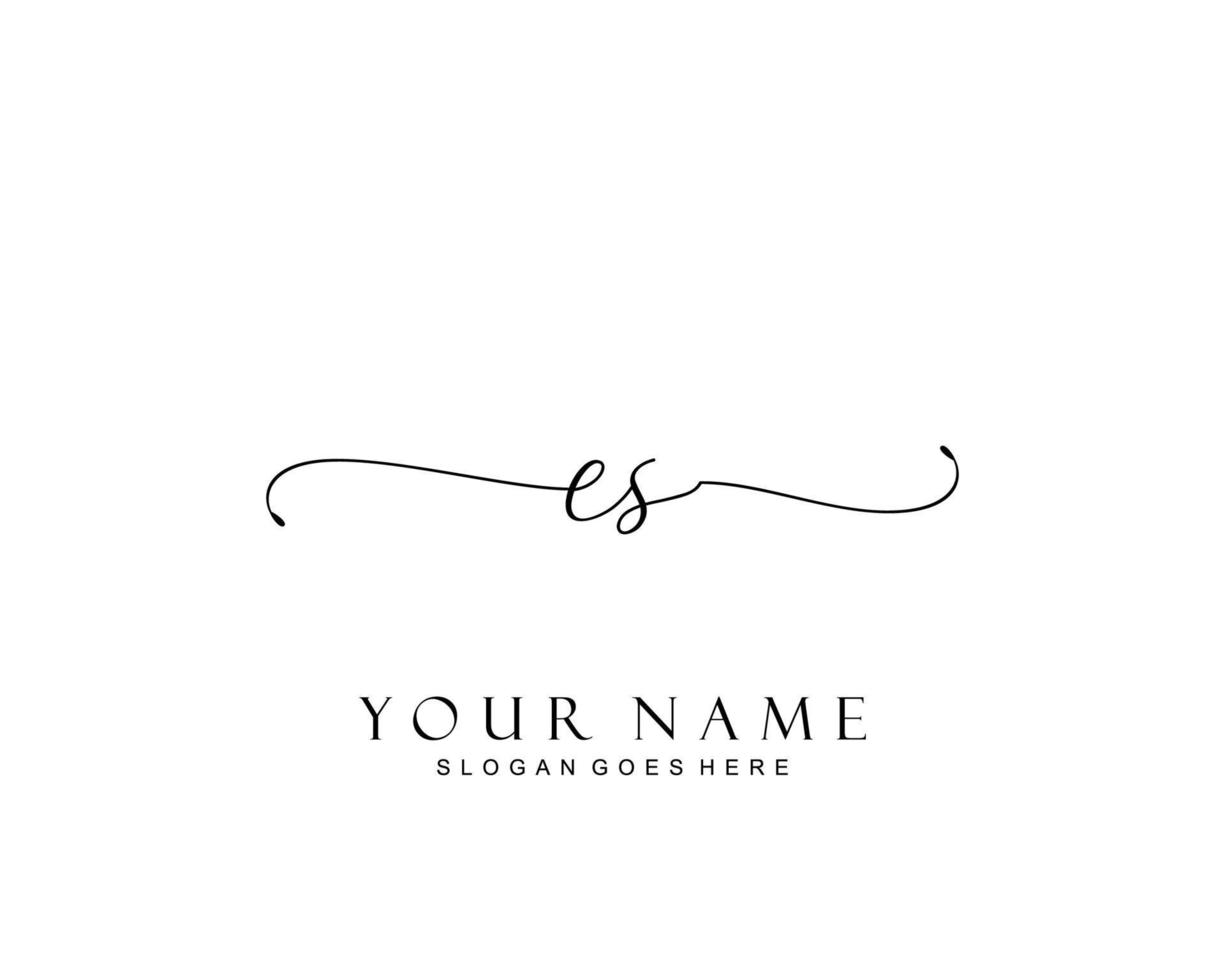 Initial ES beauty monogram and elegant logo design, handwriting logo of initial signature, wedding, fashion, floral and botanical with creative template. vector
